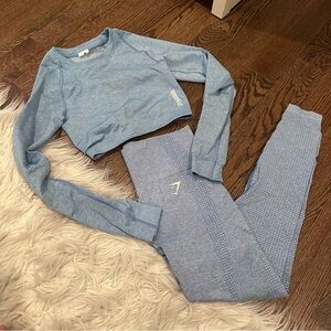 Gymshark Vital Seamless Blue Activewear Set